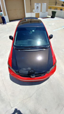 Best printed gloss carbon fiber vinyl wrap glossy roof hood mirror spoiler dania beach davie miami broward south florida star car wraps honda civic