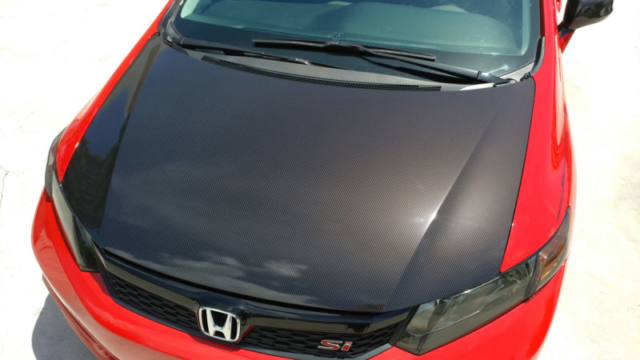 Best printed gloss carbon fiber vinyl wrap glossy roof hood mirror spoiler dania beach davie miami broward south florida star car wraps honda civic