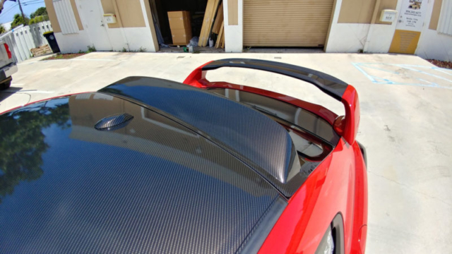 Best printed gloss carbon fiber vinyl wrap glossy roof hood mirror spoiler dania beach davie miami broward south florida star car wraps honda civic