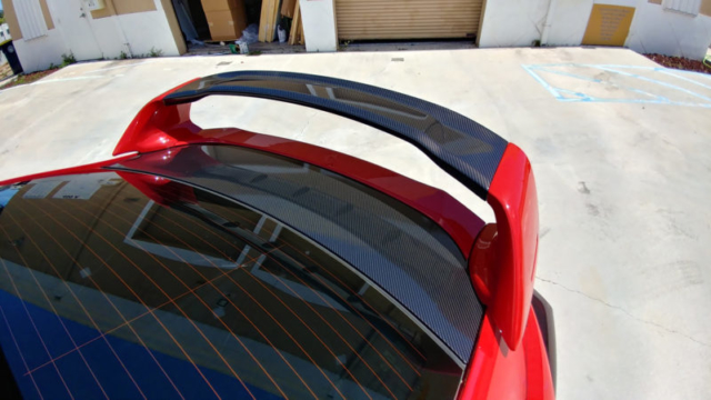 Best printed gloss carbon fiber vinyl wrap glossy roof hood mirror spoiler dania beach davie miami broward south florida star car wraps honda civic