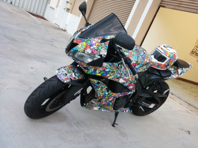 Patterned Vinyl Bike Wrap Star Car Wraps Davie