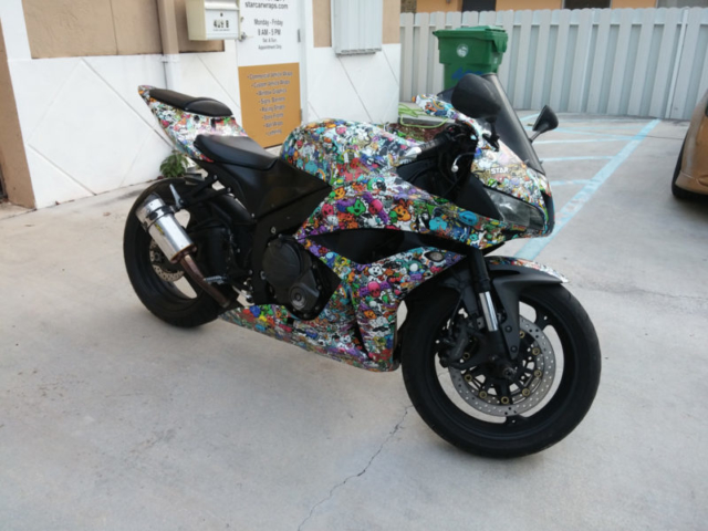 Patterned Vinyl Bike Wrap Star Car Wraps Davie