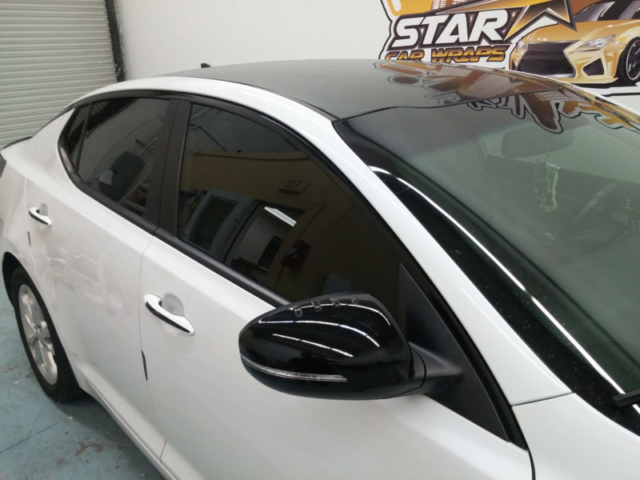 Gloss Black Vinyl Roof Hood Wrap