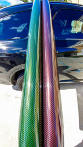 Best printed gloss carbon fiber vinyl wrap glossy roof hood mirror spoiler dania beach davie miami broward south florida star car wraps red green blue