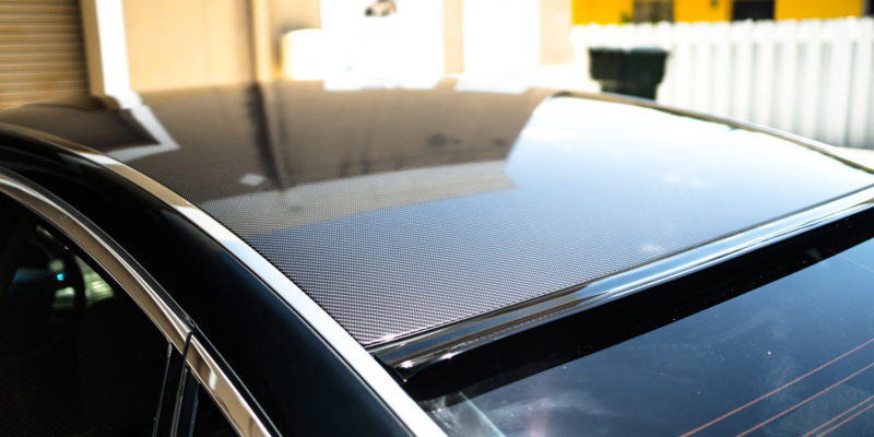 Best printed gloss carbon fiber vinyl wrap glossy roof spoiler