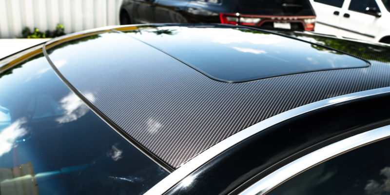 Best printed gloss carbon fiber vinyl wrap glossy roof