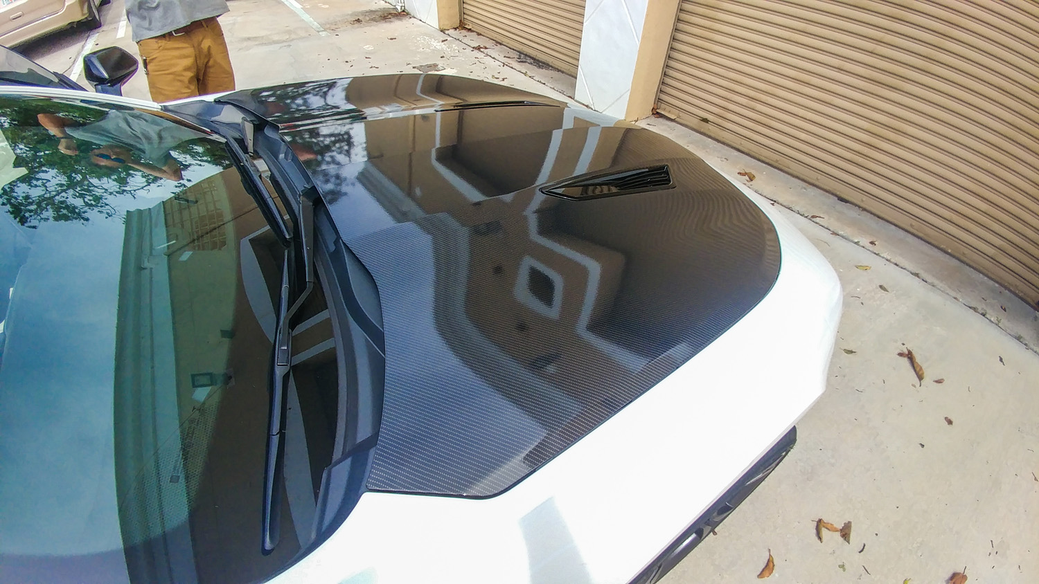 printed gloss carbon fiber vinyl wrap chevy camaro hood star car wraps